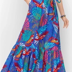Talbots Colorful Tropical Print Maxi Skirt
